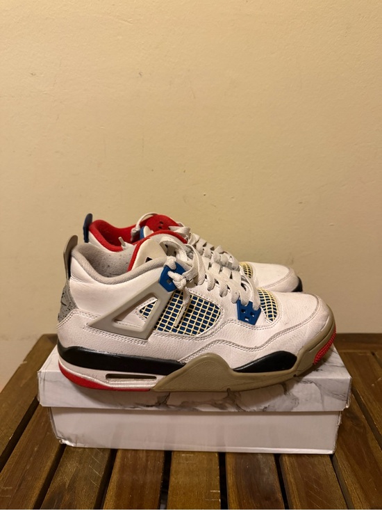 Jordan Shoes - Jordan Kids White Sneakers with Red & Blue Accents
